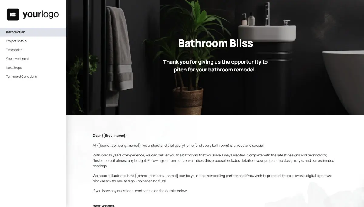 Bathroom Remodel Proposal Template Slide 2