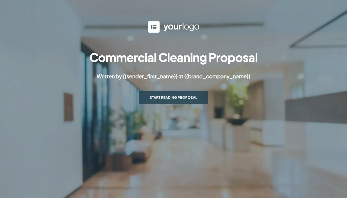 Commercial Cleaning Proposal Template - Visually attractive cover