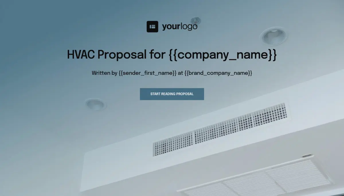 HVAC Proposal Template - Visually attractive cover