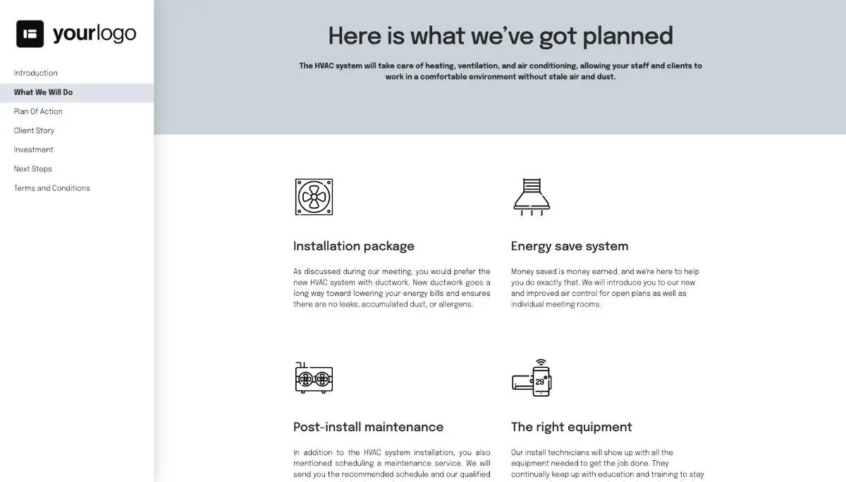 HVAC Proposal Template Slide 3