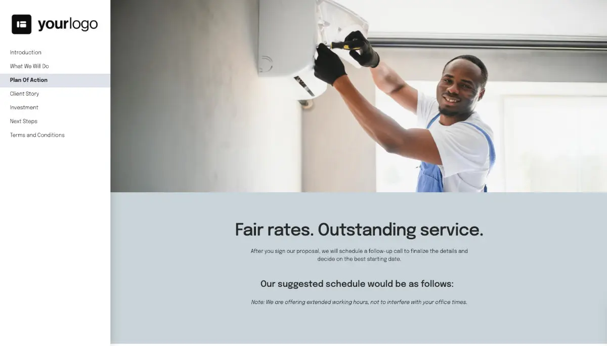 HVAC Proposal Template - Processes and timelines