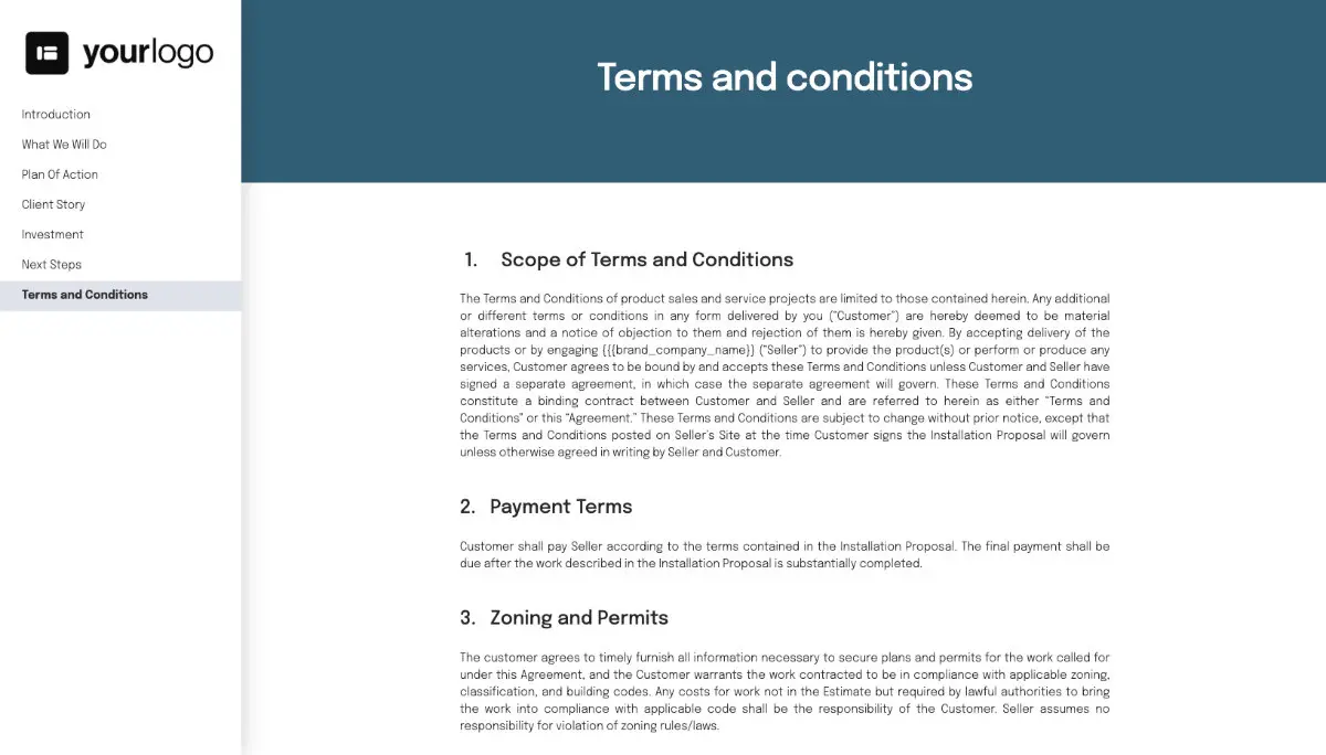 HVAC Proposal Template - Pre-written contract