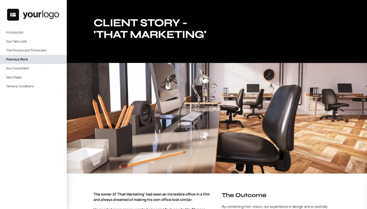 Interior Design Proposal Template - Case study example