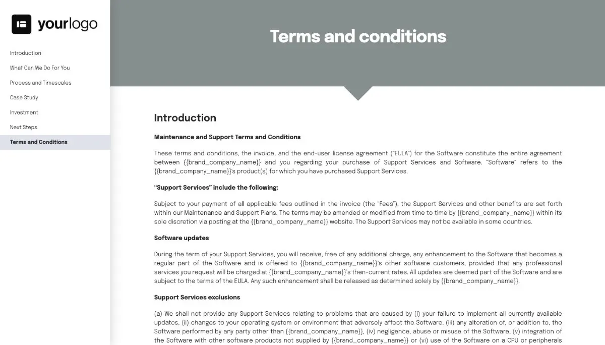 Inventory Proposal Template - Pre-written contract