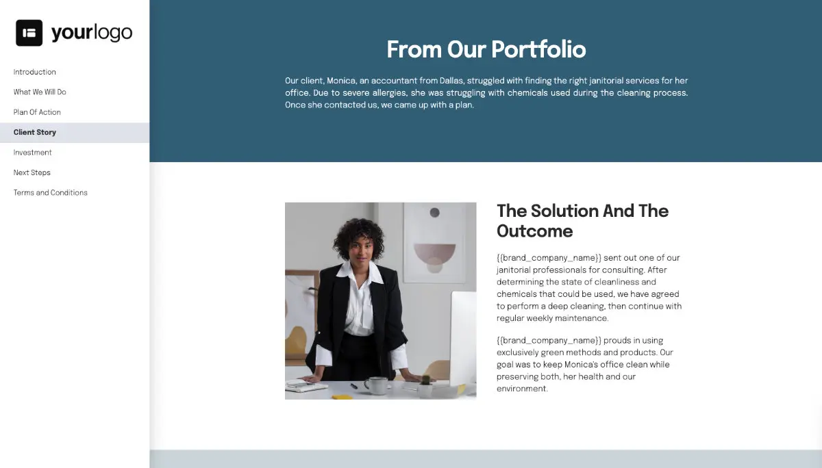 Janitorial Proposal Template - Case study example