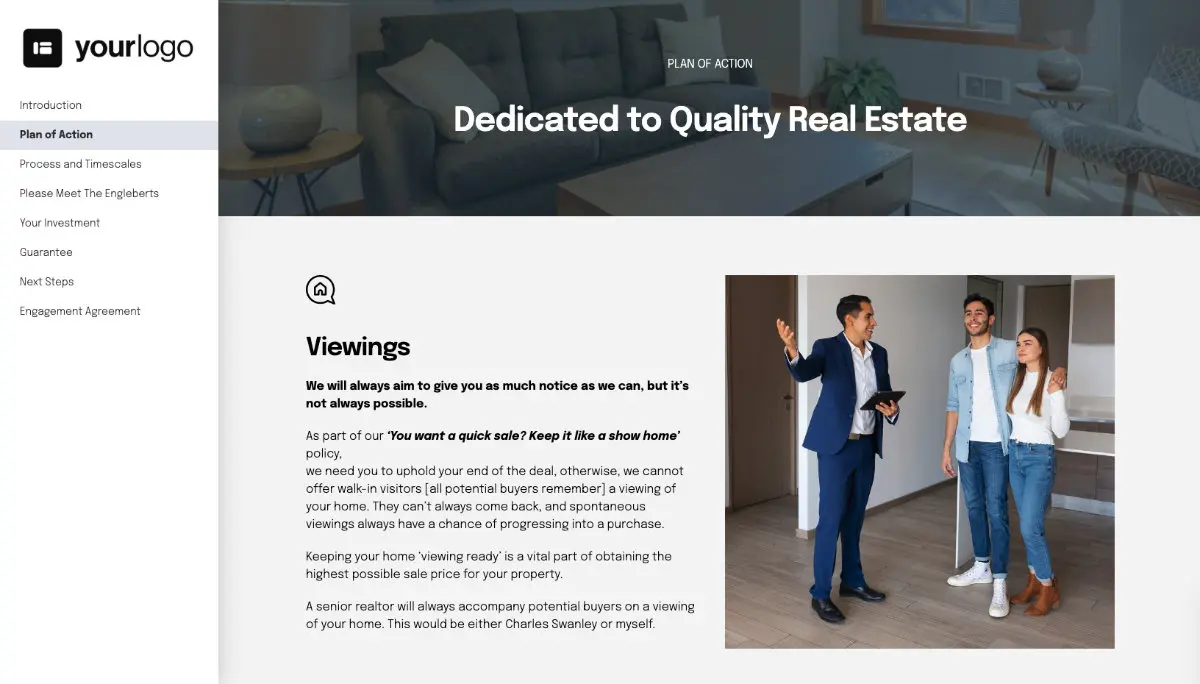 Real Estate Proposal Template - Pre-written services section