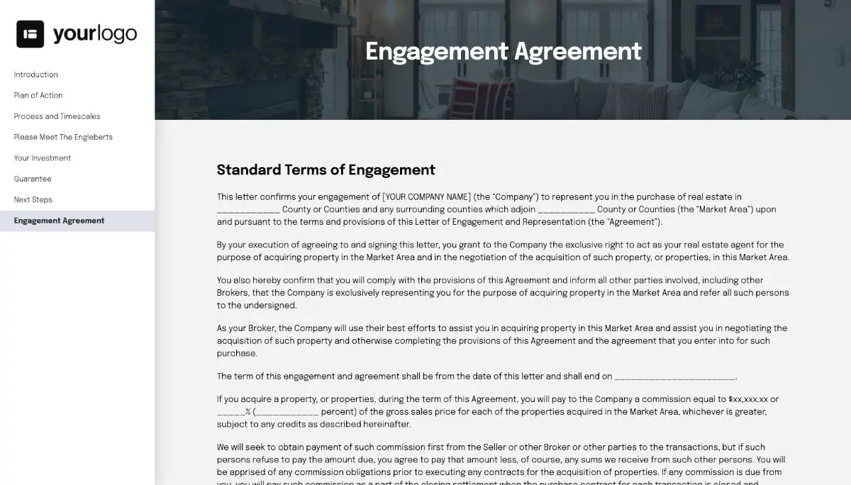 Real Estate Proposal Template - Pre-written contract