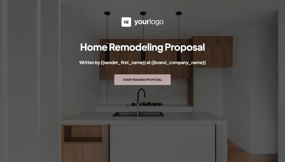 Remodeling Proposal Template - Visually stunning cover