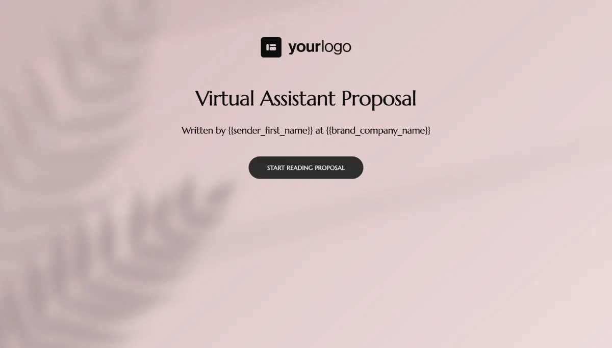 Virtual Assistant Proposal Template