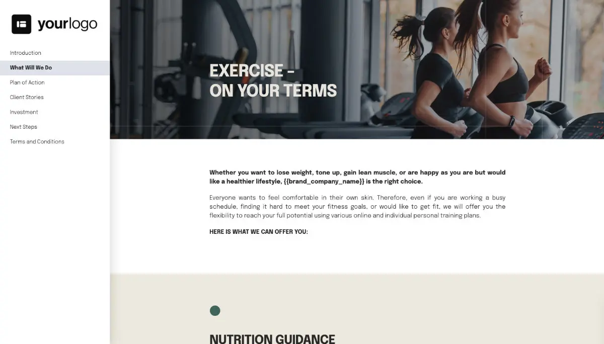 Fitness Proposal Template Slide 3