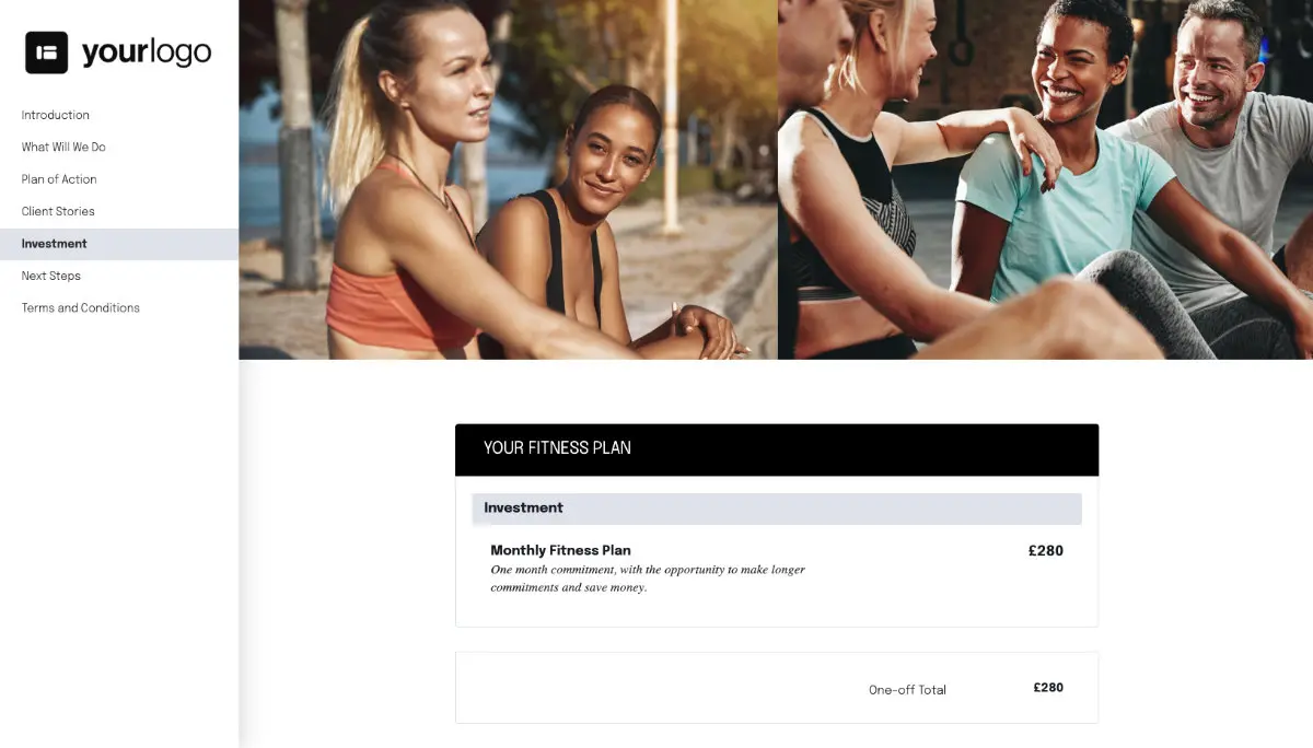 Fitness Proposal Template - Pricing