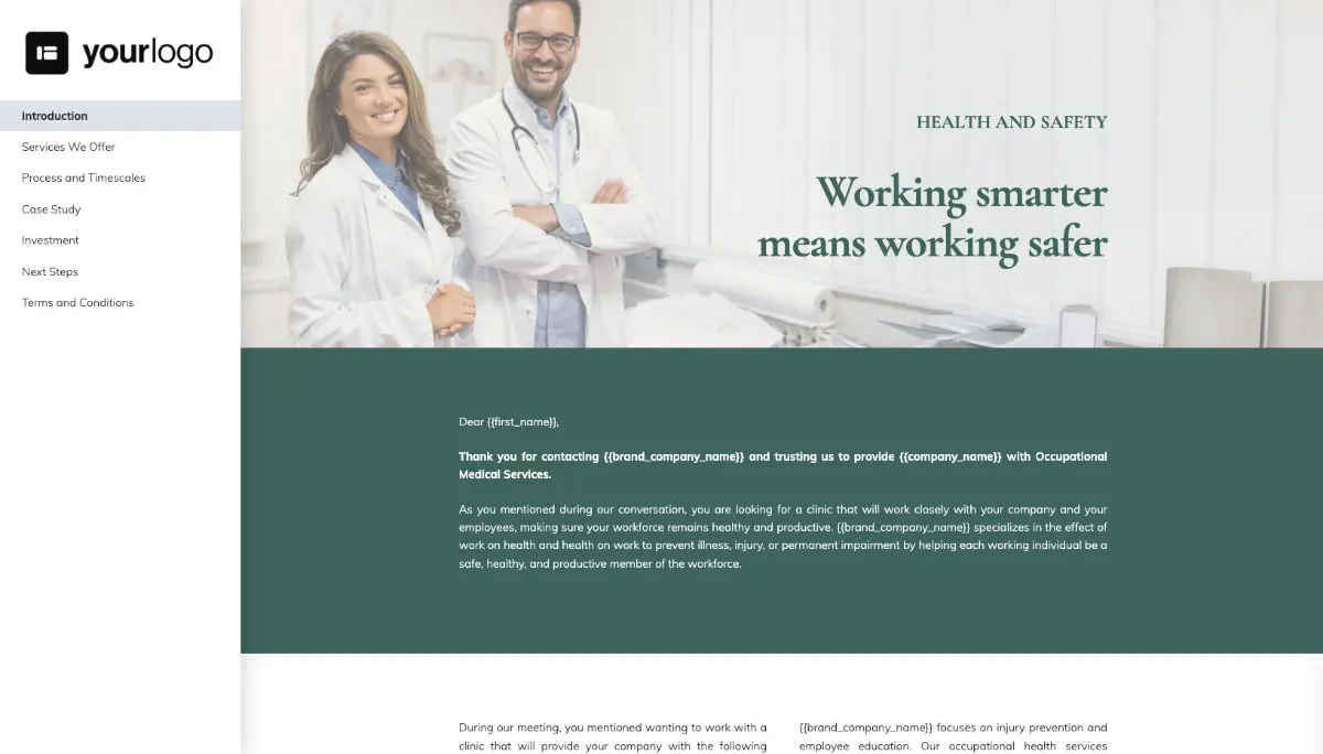 Medical Services Proposal Template Slide 2