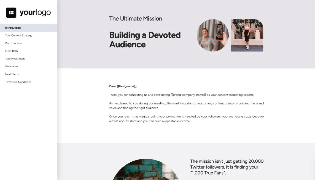 Content Marketing Proposal Template Slide 2