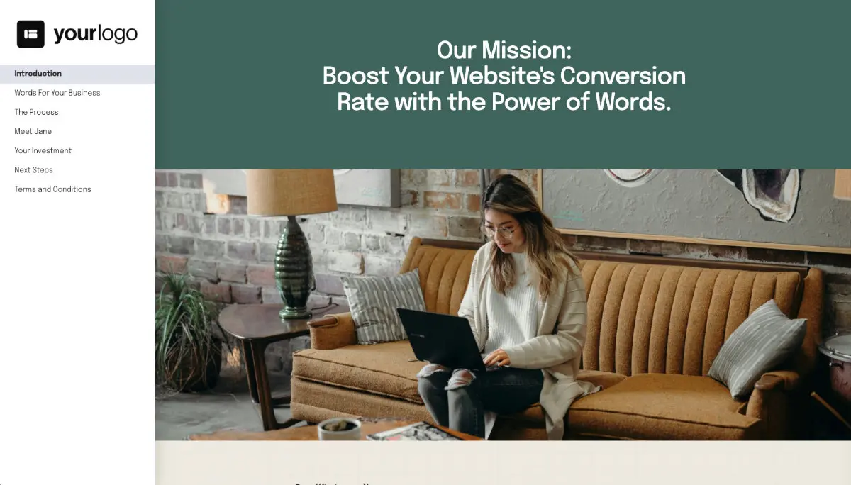 Copywriting Proposal Template Slide 2