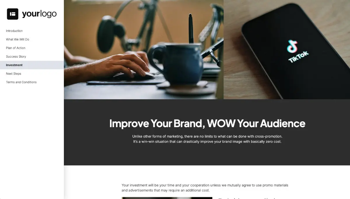 Cross Promotion Proposal Template - Pricing