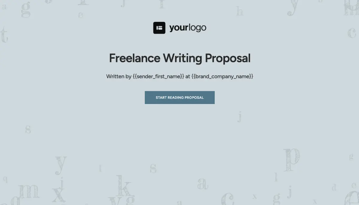 Freelance Writing Proposal Template