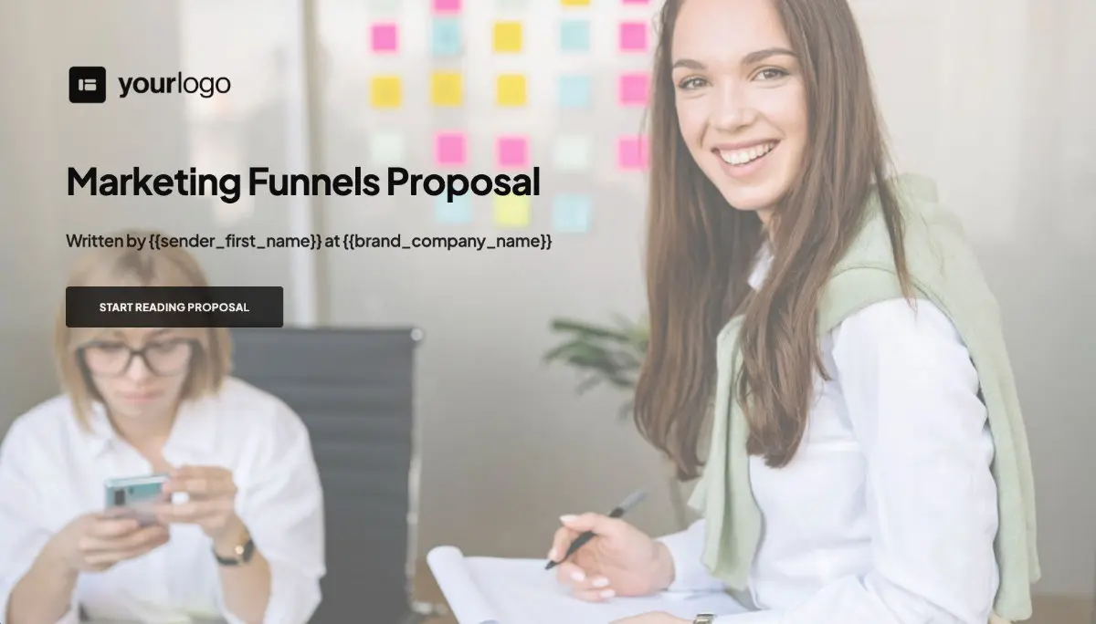 Marketing Funnels Proposal Template - Visually stunning cover