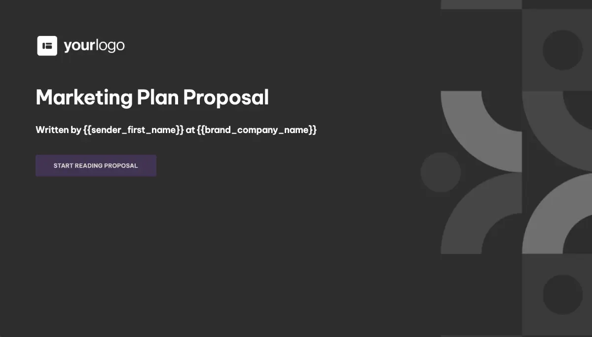 Marketing Plan Proposal Template - Stunning cover