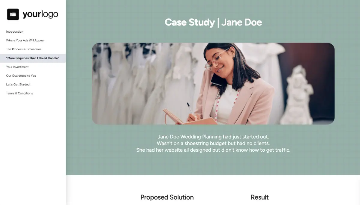 Marketing Services Proposal Template - Case study example