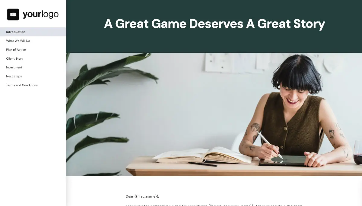 Narrative Proposal Template - Pre-written introduction section