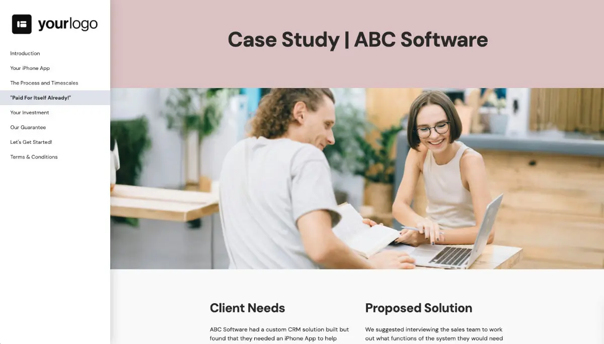 iPhone Mobile App Development Proposal Template - Case study example