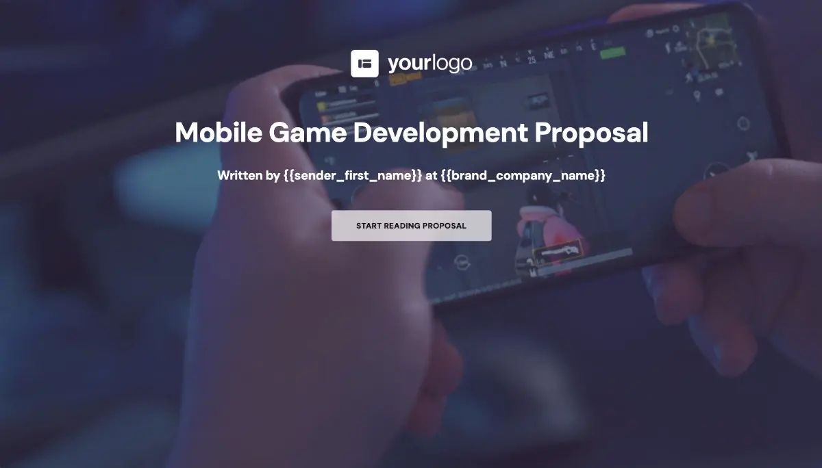 Mobile Game Development Proposal Template - Visually attractive cover