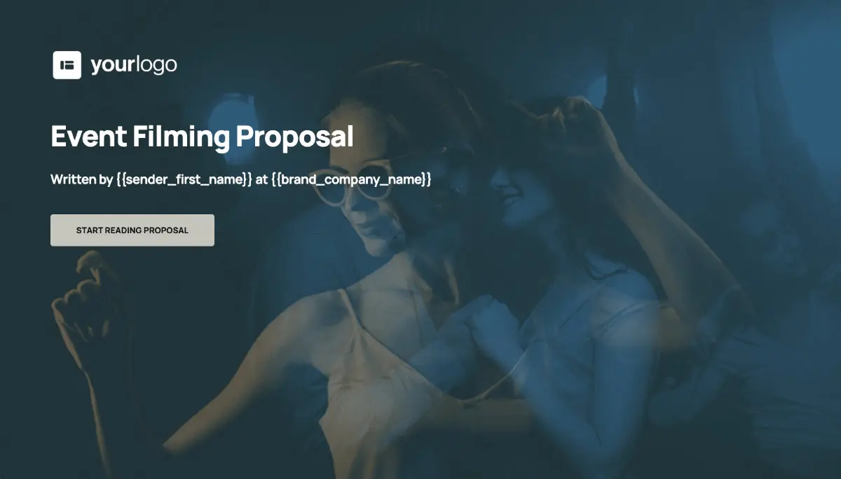 Event Filming Proposal Template - Visually stunning cover