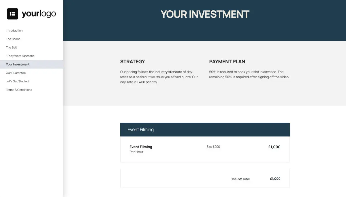 Event Filming Proposal Template Slide 6