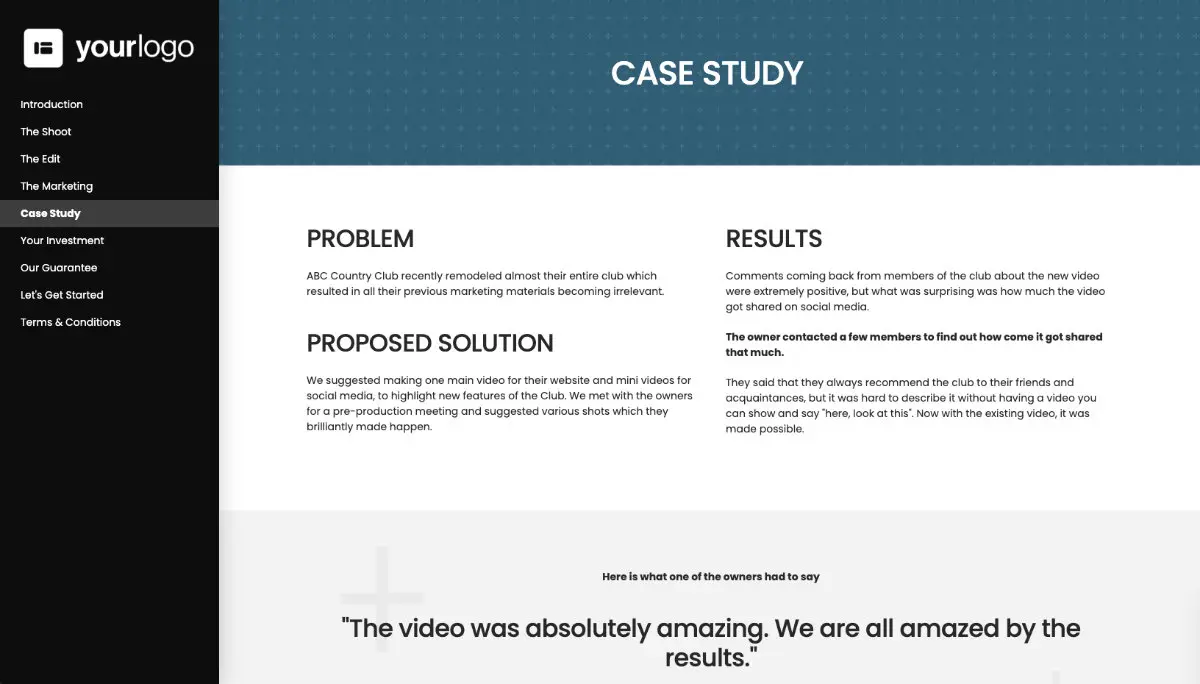Video Production Proposal Template - Case study example