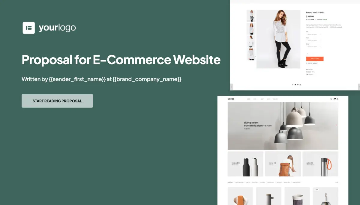 Ecommerce Web Design Proposal Template - Visually stunning cover