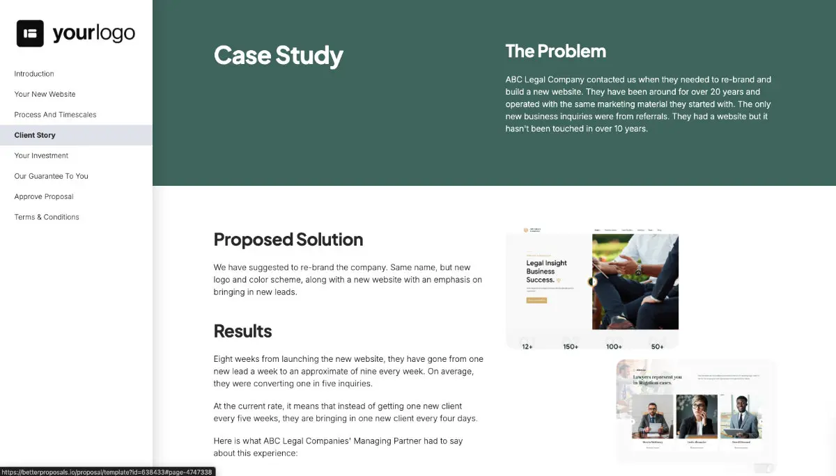 Ecommerce Web Design Proposal Template - Case study example