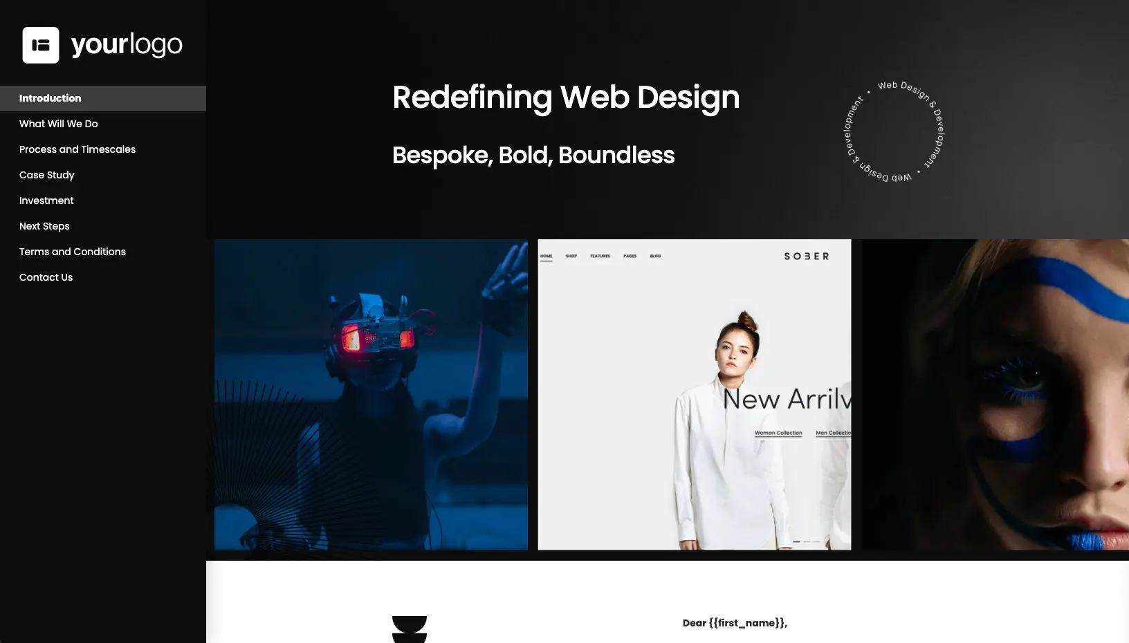High-end Web Design Proposal Template - Pre-written introduction section