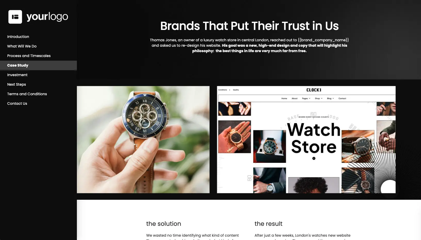 High-end Web Design Proposal Template - Case study example
