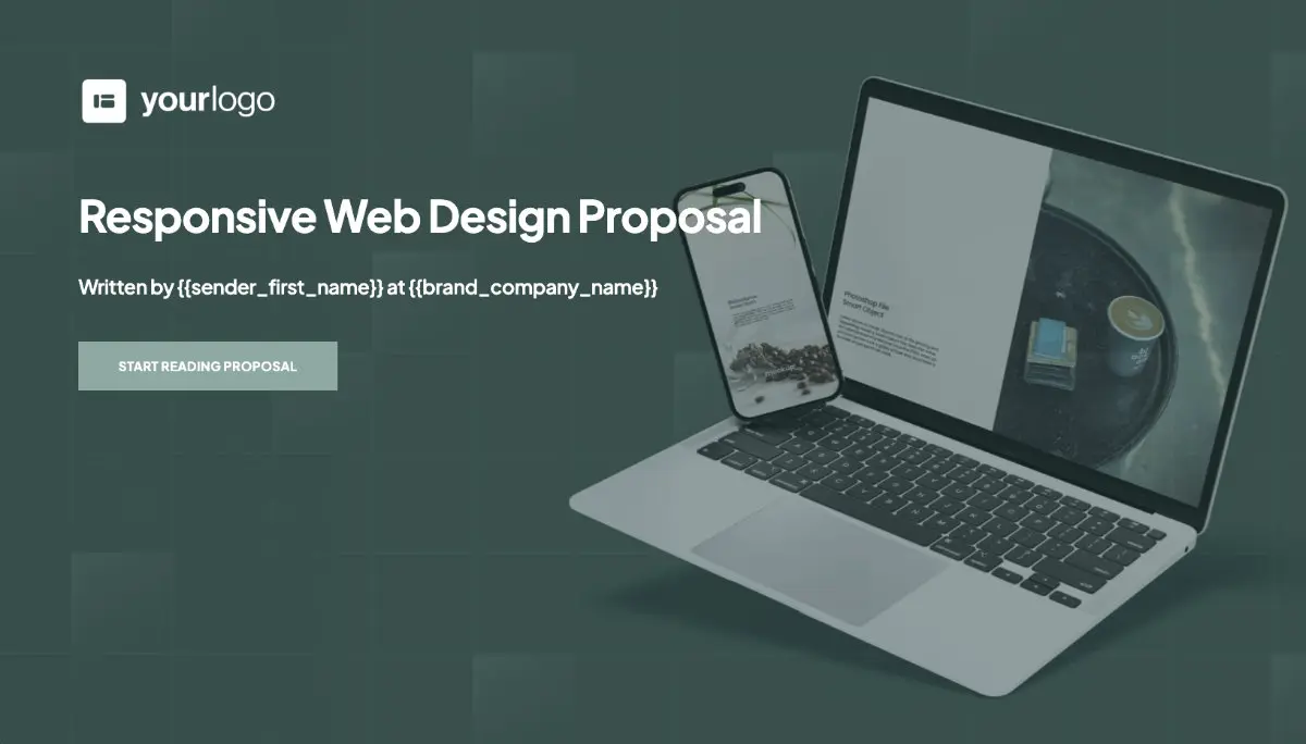 Responsive Web Design Proposal Template - Visually attractive cover