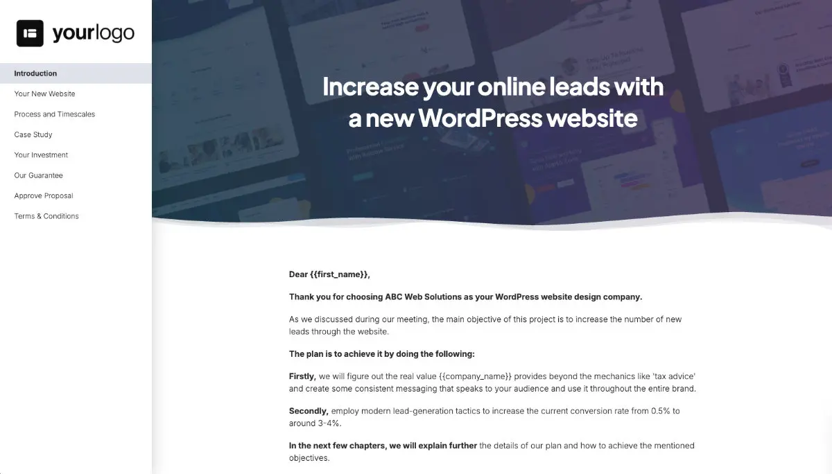 WordPress Web Design Proposal Template Slide 2