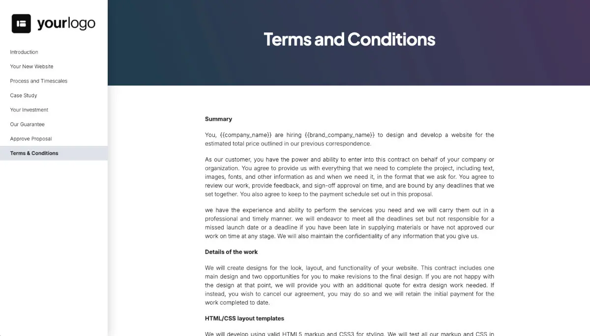 WordPress Web Design Proposal Template - A contract so you don't have to write one