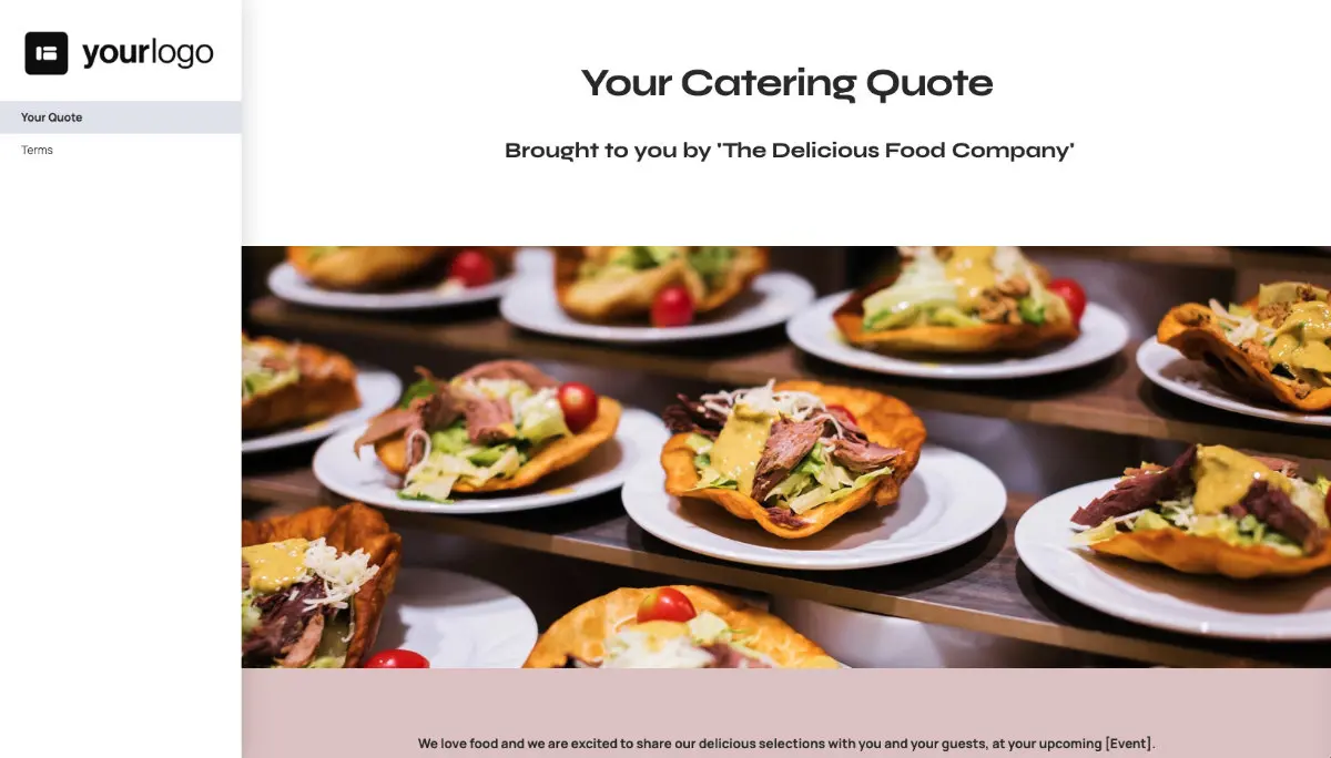 Catering Quote Template Slide 2