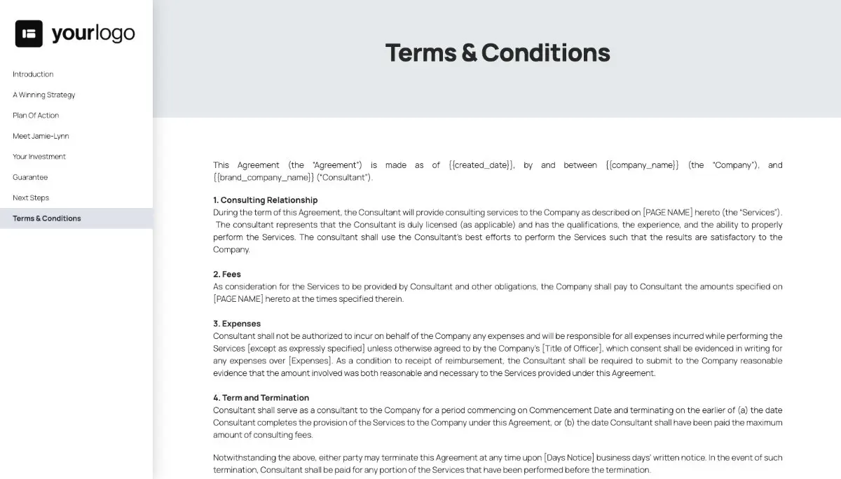 Business Development Quote Template - Pre-Written Contract