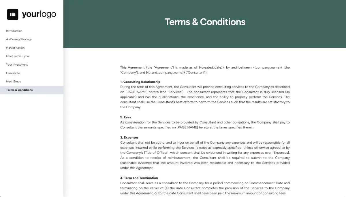 Marketing Consulting Quote Template - Pre-Written Contract