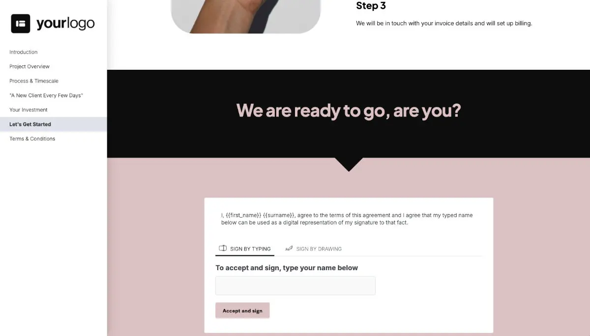 Rebrand Quote Template - Next Steps with Digital Signing