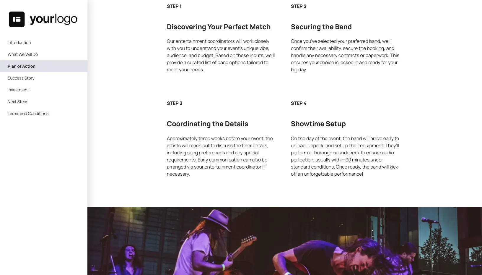 Entertainment Quote Template - Processes and Timelines