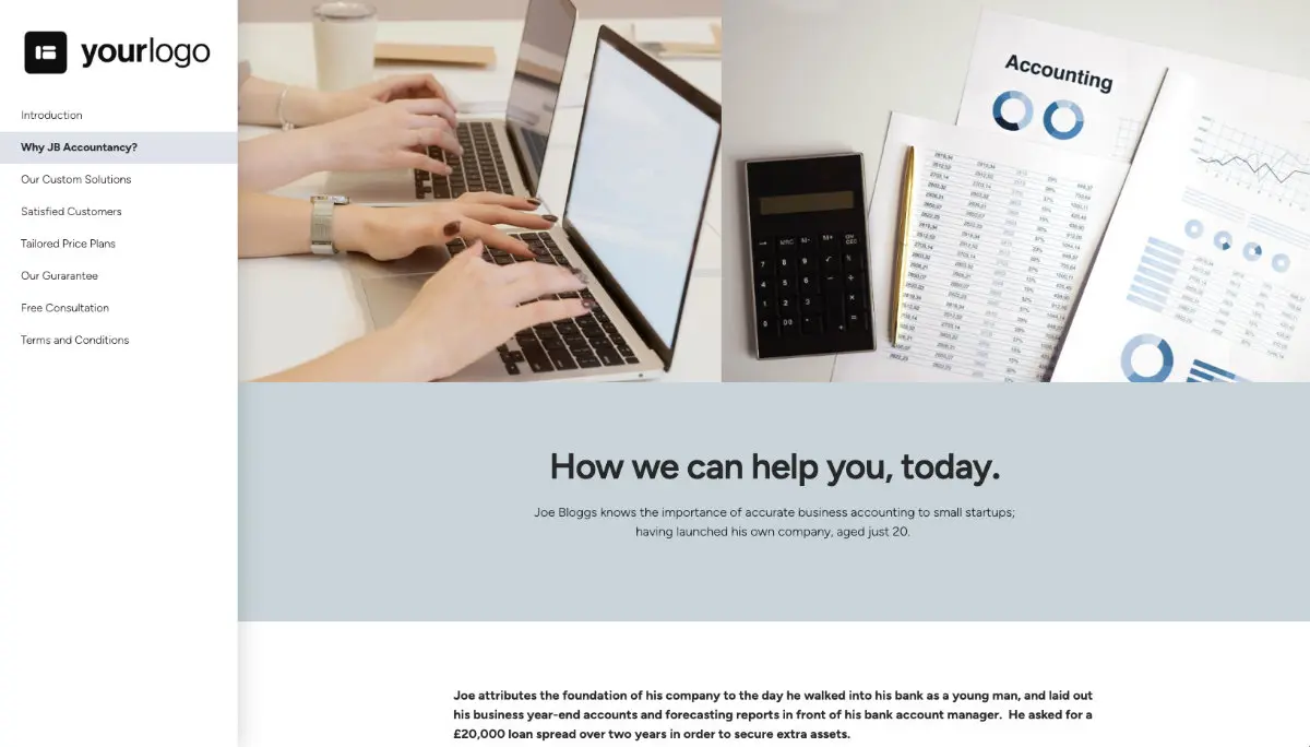 Accounting Quote Template - Pre-Written Services Section