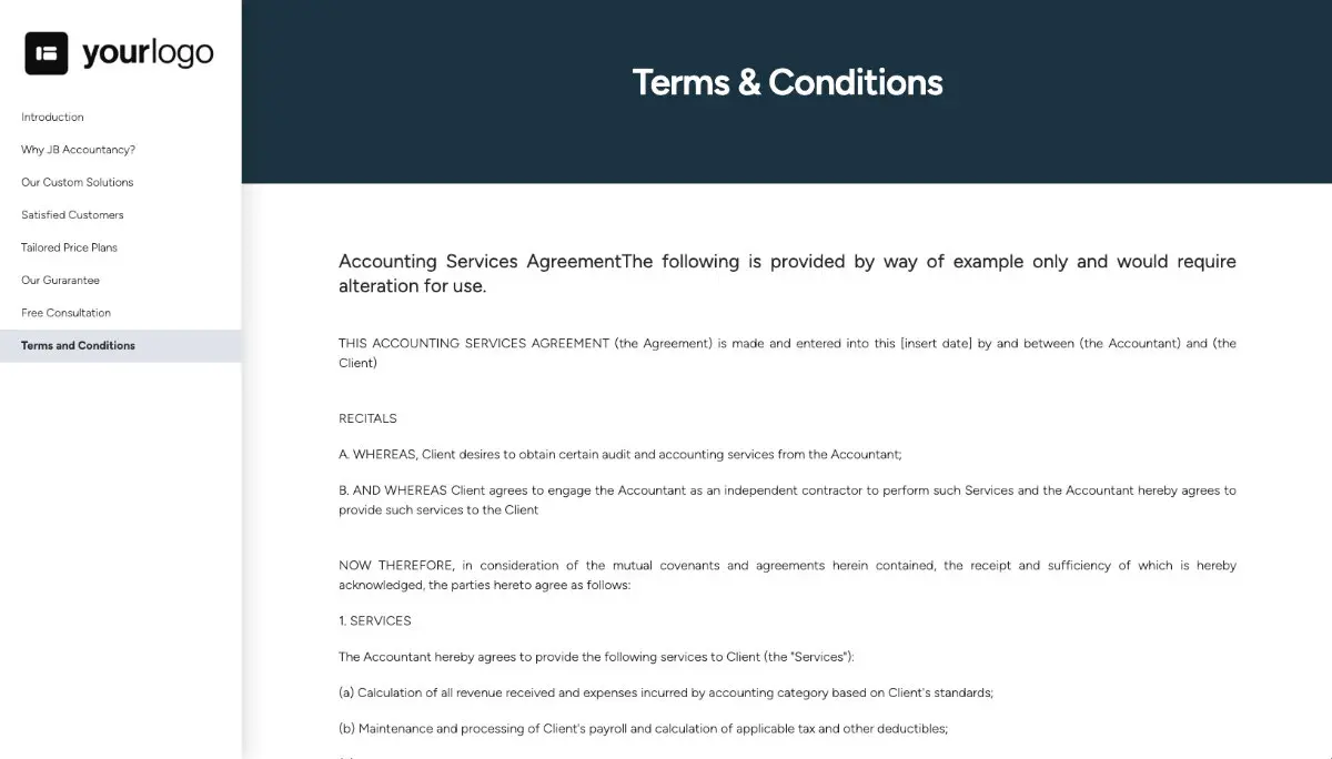 Accounting Quote Template - Pre-Written Contract