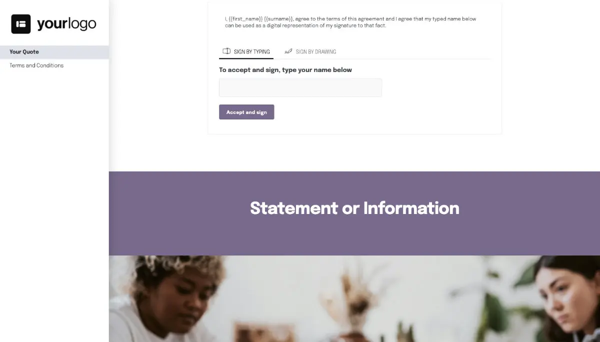General Quote Template - Next Steps with Digital Signing