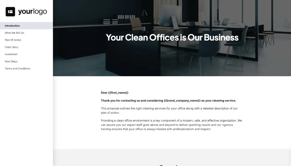 Commercial Cleaning Quote Template Slide 2
