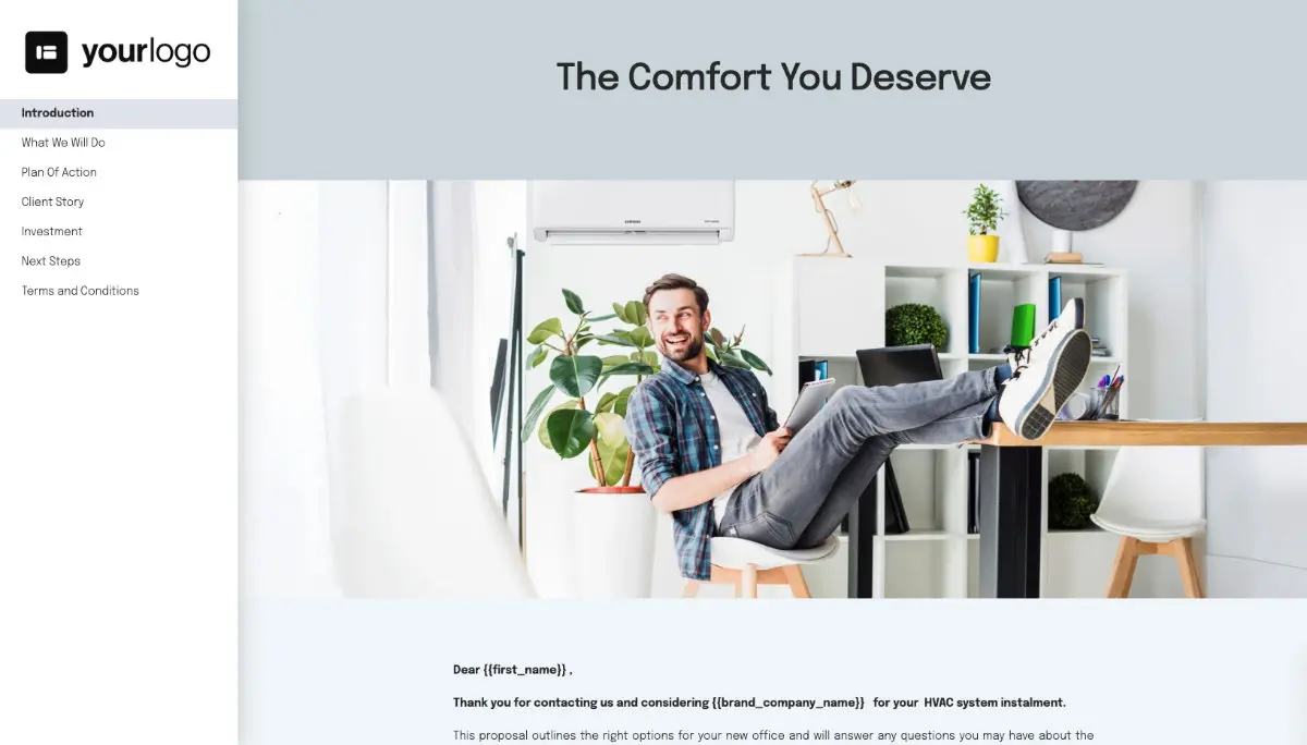 HVAC Quote Template Slide 2