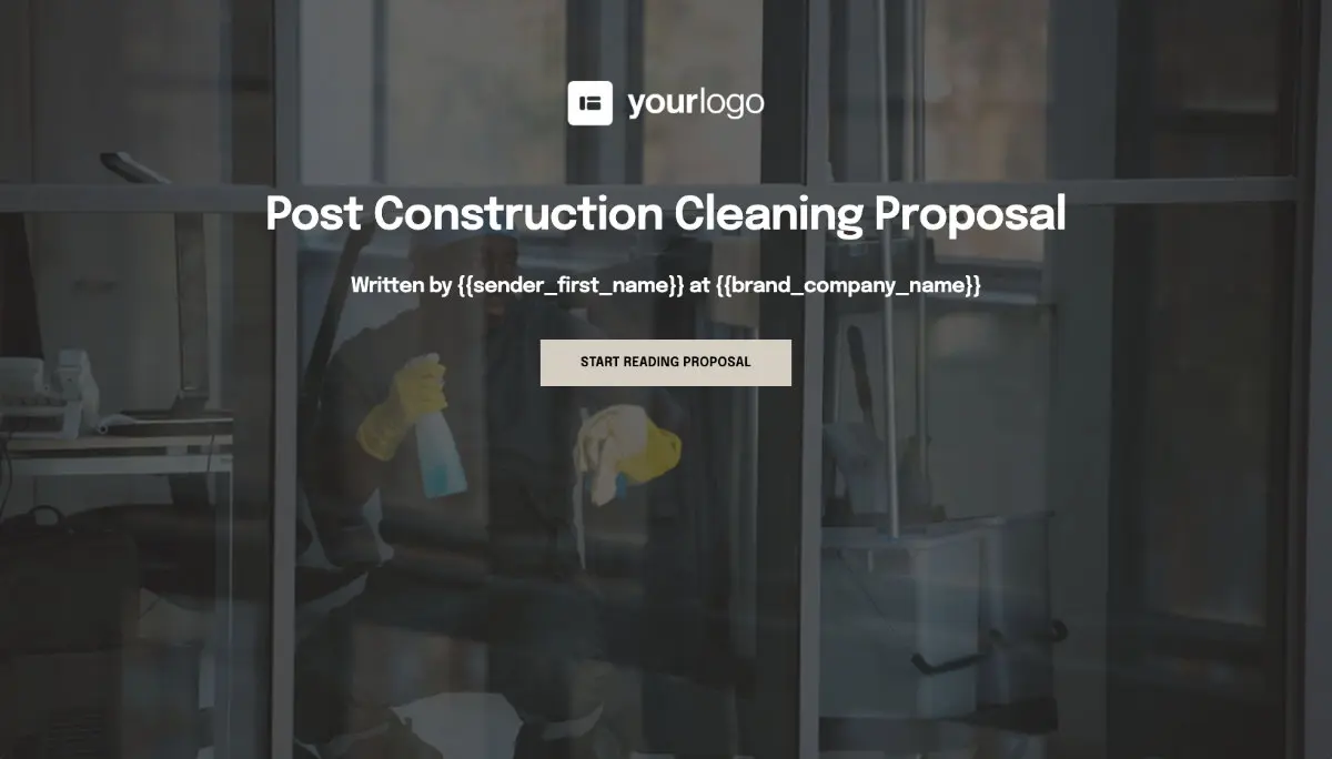 Post Construction Cleaning Quote Template