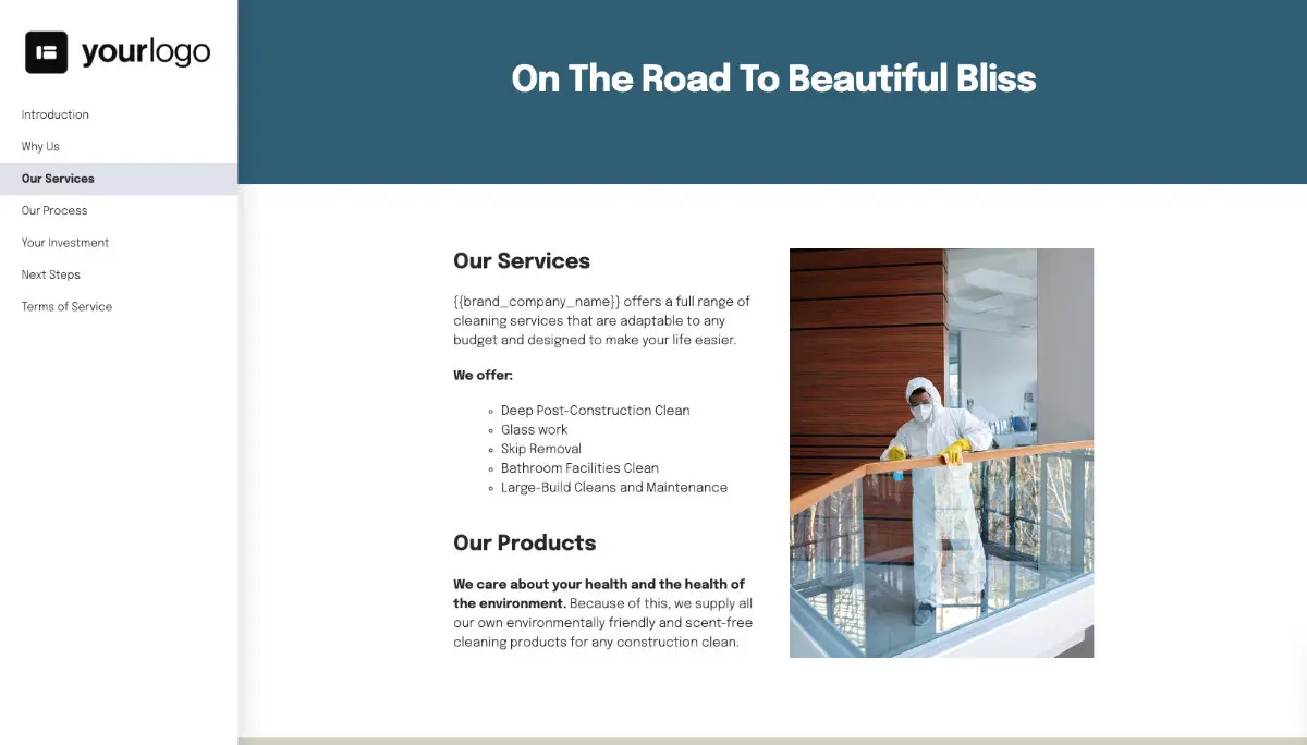 Post Construction Cleaning Quote Template - Process and Timescales