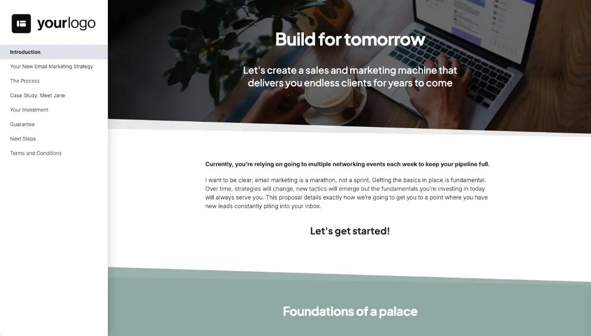 Email Marketing Quote Template - Pre-Written Intro and Services Section