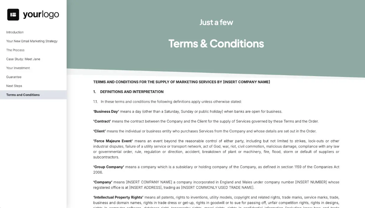 Email Marketing Quote Template - Pre-Written Contract